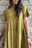Tasha Damask T Shirt Maxi Dress Deep Olive